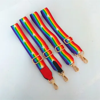 

Rainbow Belt Bag Straps For Women Shoulder Messenger Bags Adjustable Wide Strap Part For Accessories Obag Handle Corssbody