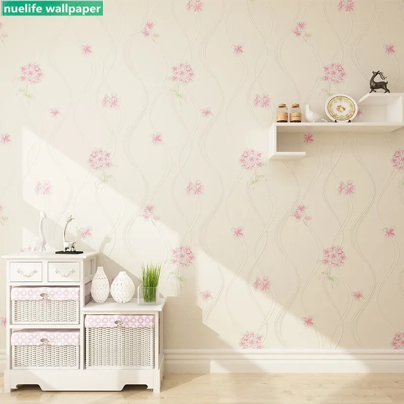 

0.53x10m Korean small flower non-woven wallpaper living room bedroom pink wedding room children's room wallpaper