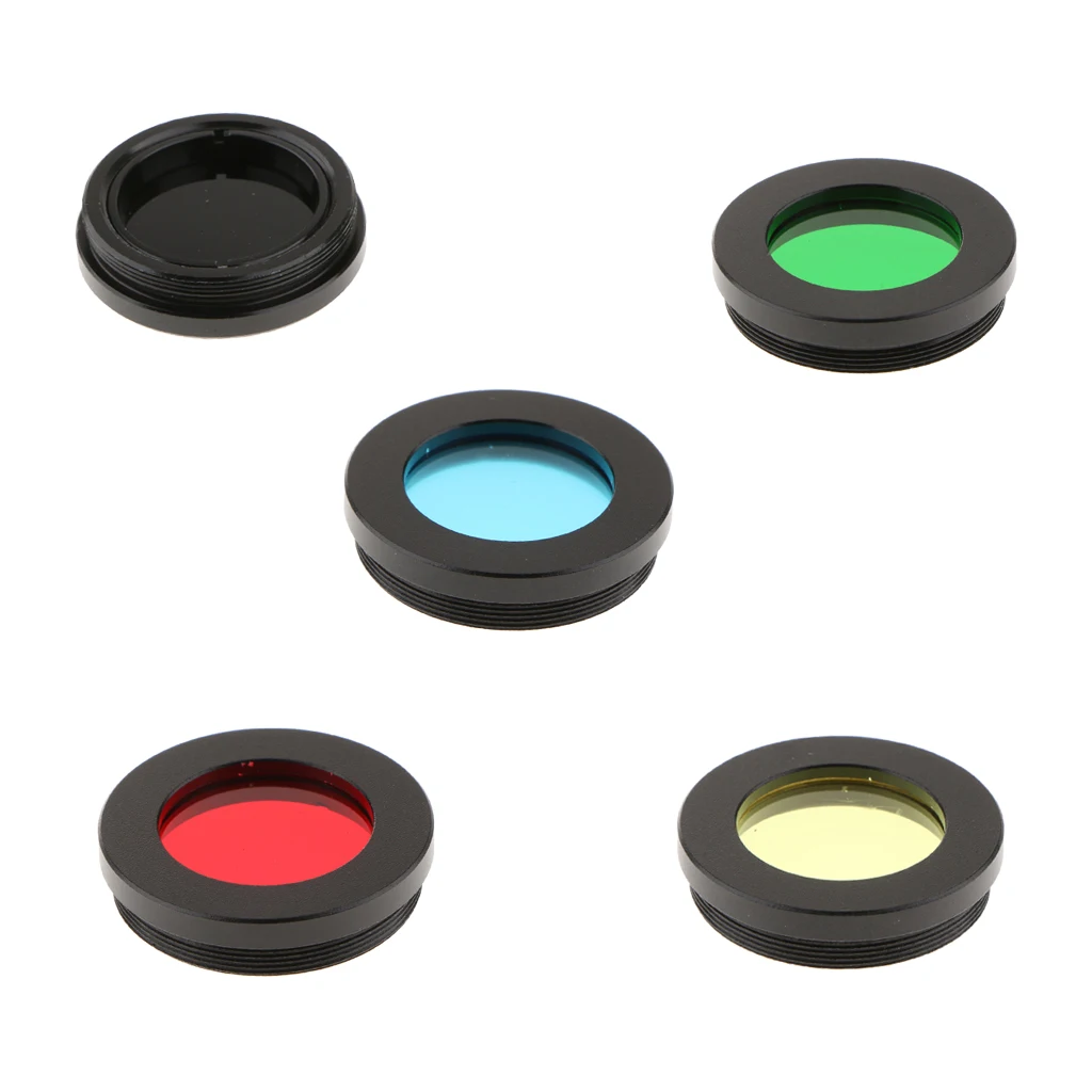 5x Telescope Eyepiece Lens Color Filter Set 1.25'' Planet Jupiter, Mars, Saturn, Moon More Surface Detail
