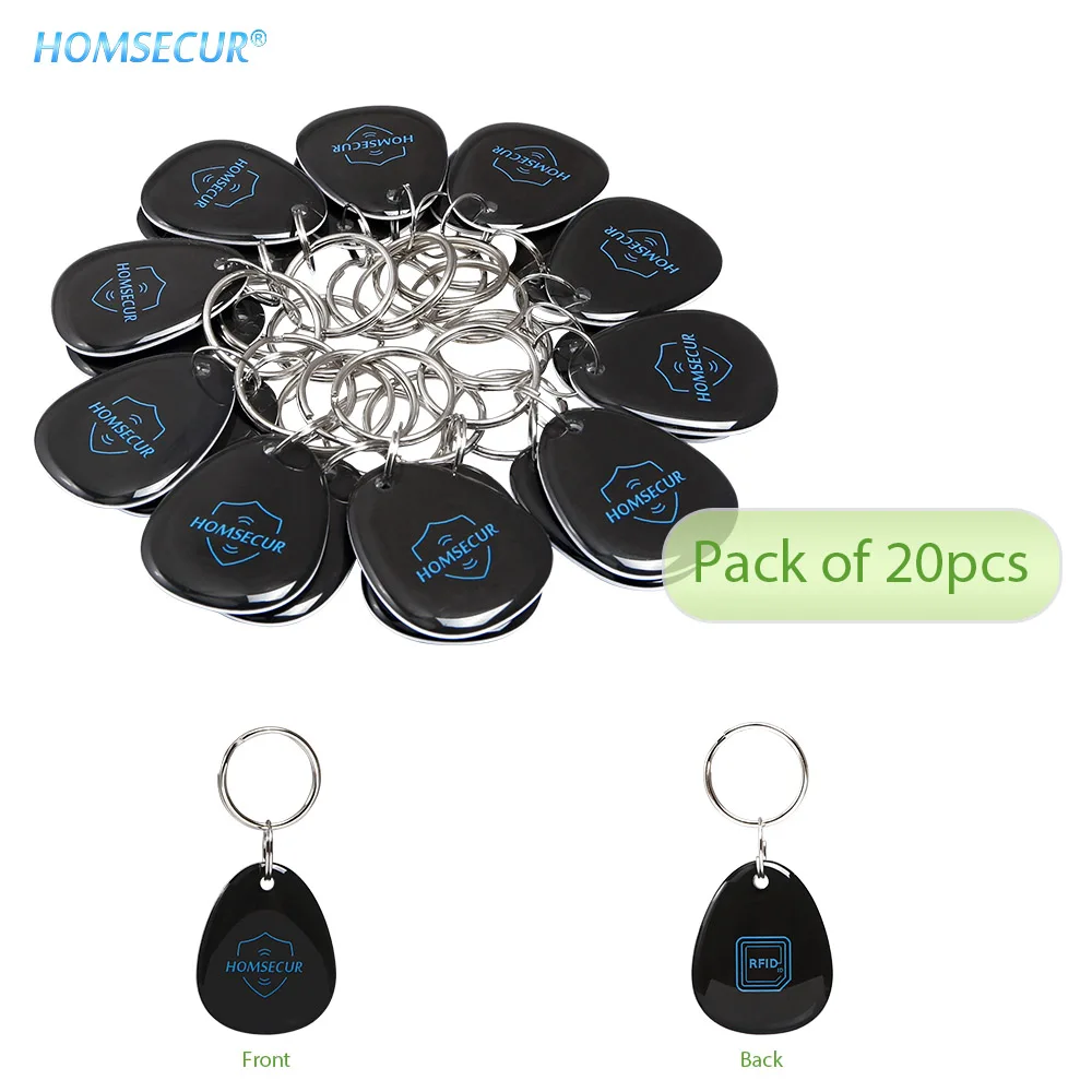 HOMSECUR 20 шт. PVC ID Карты/Ключ/Брелки для Управления Доступом Читатель 125 кГц|Карты