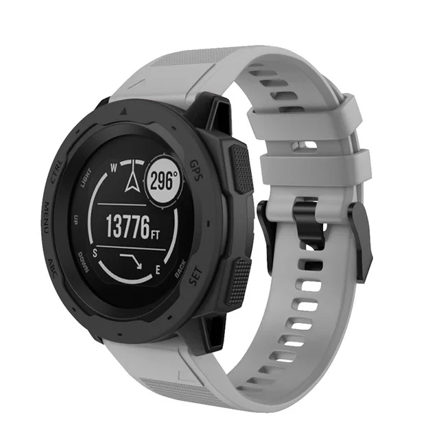 Для Garmin fenix 5X 5X Plus 6X 6X Pro 3 3 HR 3 Sapphire Солнечная Смарт-часы ремешок силиконовый ремешок быстросъемный ремешок - Цвет: Серый