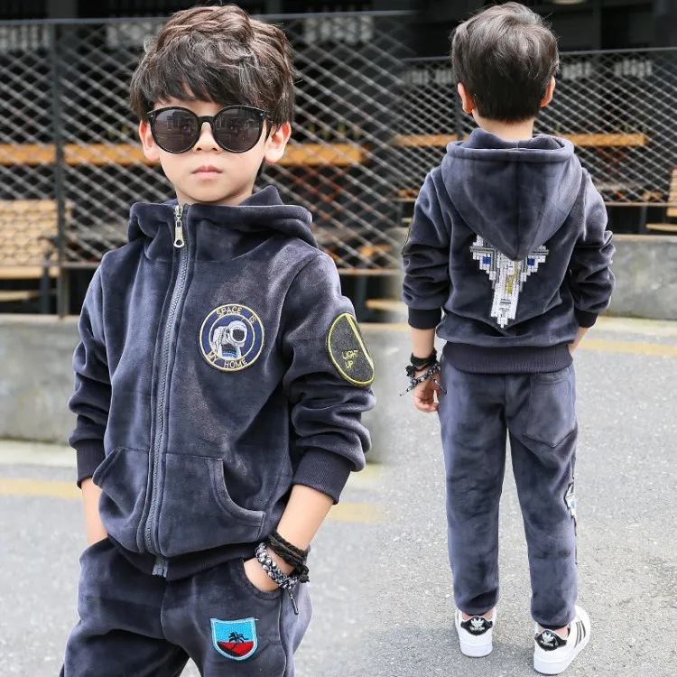 

Children 2019 Fashion New Style Set BOY'S Autumn & Winter Long Sleeve Big Boy Airplane Standard Two-Piece Set