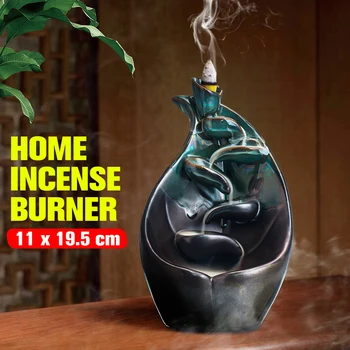 

Home Decor Backflow Stick Incense Burner Ceramic Censer Home Decoration Use In Office Home Teahouse With 10 Incense Cones