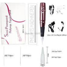 Swiss Queit Motor Kit Dermógrafo универсальный+ 10 Agulhas E 10 Pontei Профессиональный Постоянный Макияж брови, подводка, губы тату пистолет