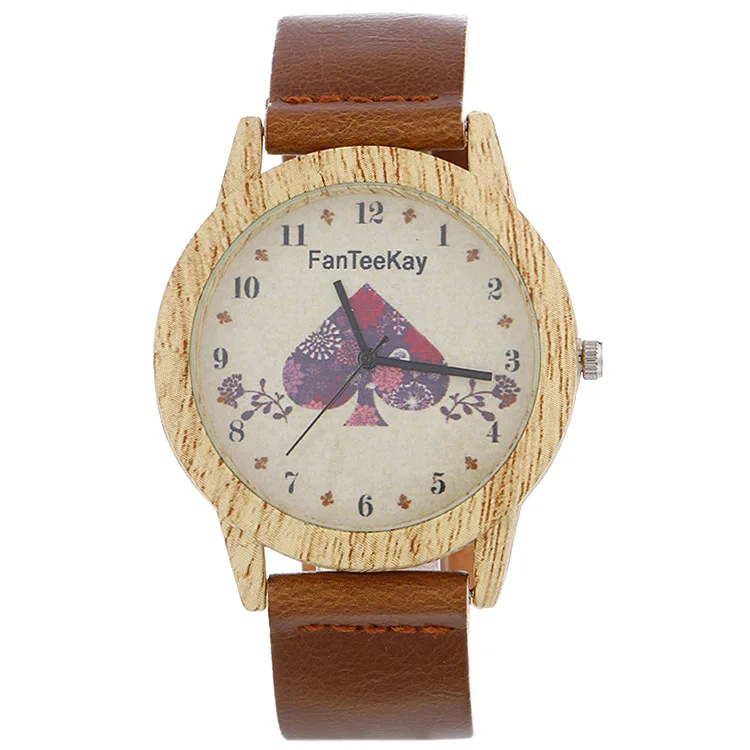 Студенческие часы 2019 Креативный дизайн модные наручные коричневый кожаный
