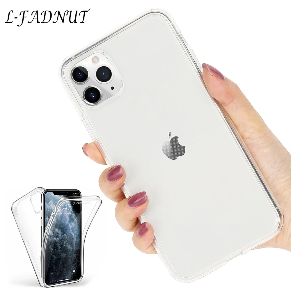 Полностью ударопрочный ультра тонкий чехол для iPhone 11 Pro Max X Xr Xs Прозрачный 8 7 Plus 6S 6