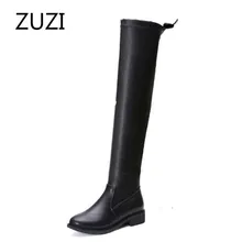 ZUZI – bottes longues en cuir pour femmes, au-dessus du genou, slim, Stretch, tube Long, talons hauts, nouvelle collection automne et hiver 2021