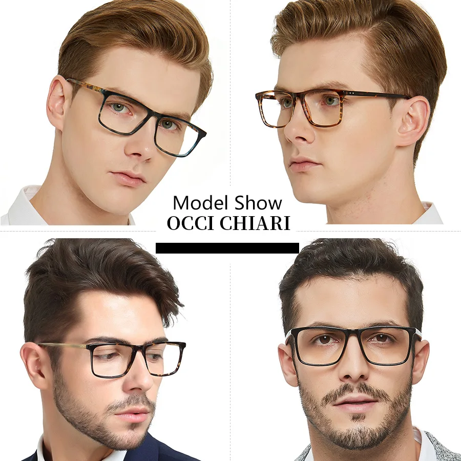Cena OCCI CHIARI mężczyźni okulary ramka optyczna 2019 mężczyźni przezroczyste soczewki receptę blokujące niebieskie światło octanowe akcesoria optyczne okulary W COLOPI