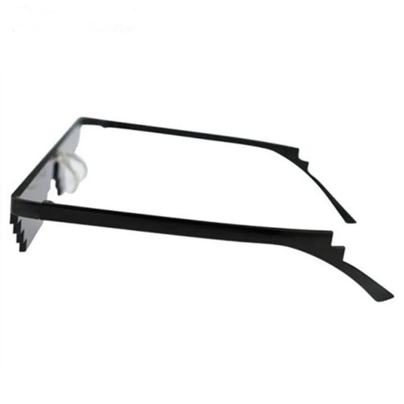 Модные мужские солнцезащитные очки Thug Life, женские черные мозаичные очки,, большие многоугольные 8 битов, стильные пиксели Oculos