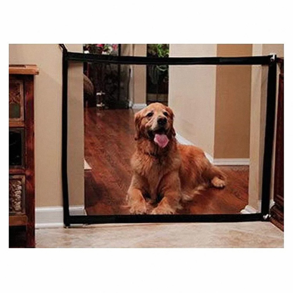Magic Dog Gate Mesh Pet Fence Barrier Folding Safe Guard Indoor Outdoor