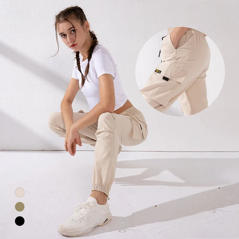 

Autumn and winter workwear sports ankle-length trousers, quick-drying loose running breathable fitness pants women