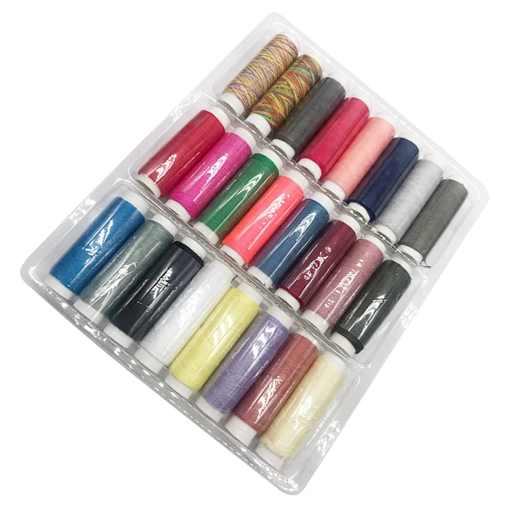 

24Pcs Premium Quilting Upholstery Overlock Cotton Yarns Sewing Thread Durable Colorful Sewing Machine Yarn Threads