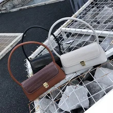 Винтажная сумка-багет из аллигатора Ins, популярное дизайнерское предплечье плечо, сумка для женщин, сумки, кошельки, сумка-мессенджер, сумка из искусственной кожи