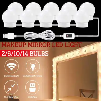 

Wall Lamp USB Hand Sweep Sensor Brightness adjustment Stepless Dimmable Makeup Mirror LED Light For Dressing Table