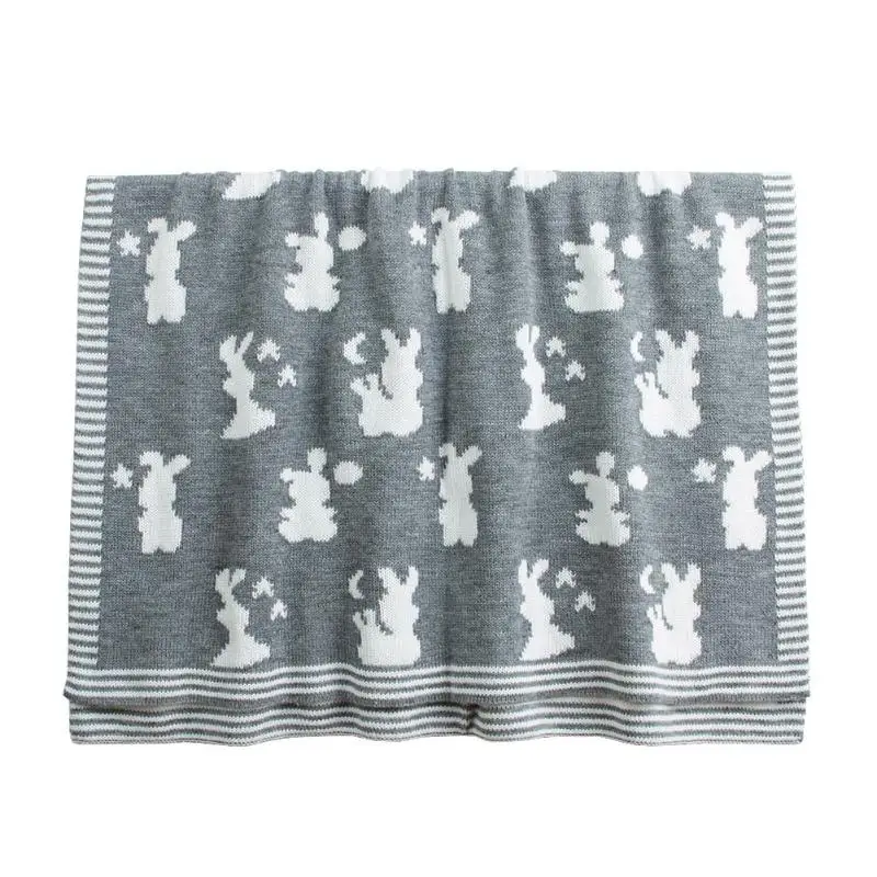 Gray 95x75cm Зимнее теплое детское одеяло; вязаное одеяло с сердечками для новорожденных; милое детское постельное белье; розовое шерстяное мягкое детское одеяло; постельные принадлежности - Цвет: Gray 95x75cm