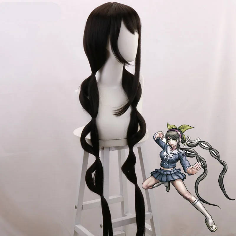120 см игры Danganronpa Косплей Chabashira тенко парик ролевой в стиле огромные косички из