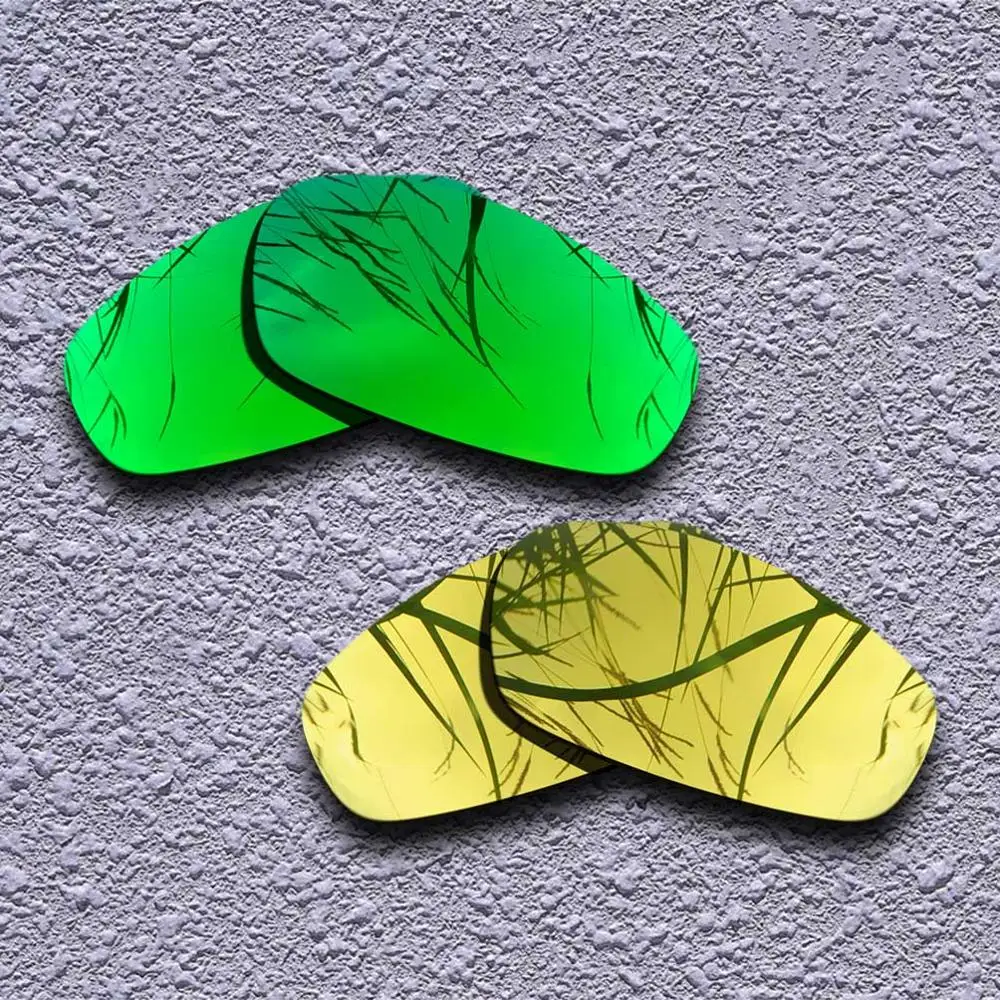 Green-Golden 2 пары Поляризованные замена линз для Oakley Разделение солнечные очки к куртке-несколько вариантов - Цвет линз: Green-Golden
