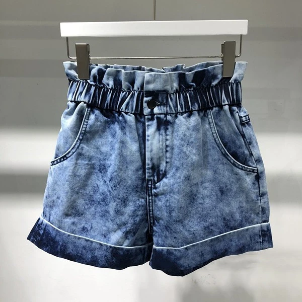 ladies denim shorts with elastic waist