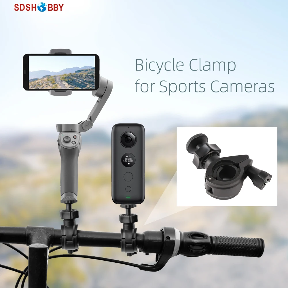 

Bicycle Clamp Camera Mount Holder Clip 1/4in Adapter Accessories for Insta360 One X Sports Camera OSMO Mobile 2 3