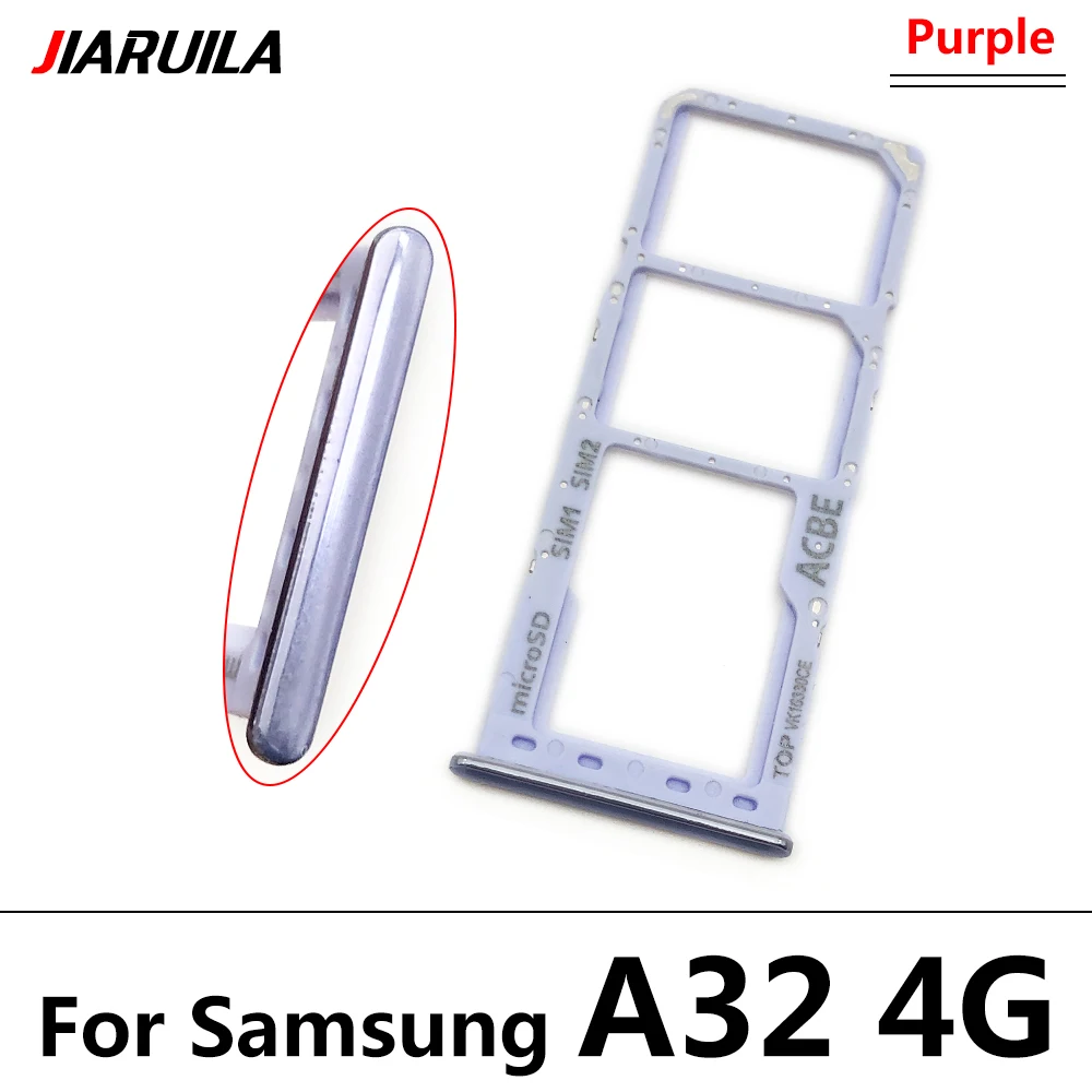 Original New Sim SD Card Tray For Samsung Galaxy A32 4G A52 A72 Phone SIM Chip Holder Slot Adapter Drawer Part  With Repair Part mobile phone frame