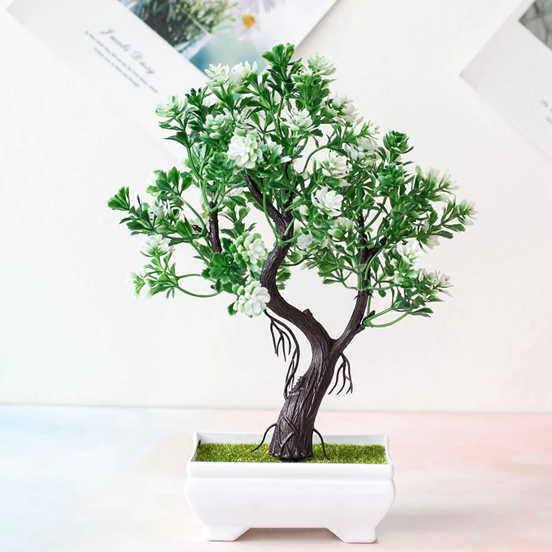 Artificial Potted Flower Fake Bonsai Pot Plant Home Office Table Desk Ornament Decor Simulation Plant Photography