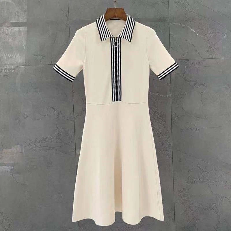 woman-white-knitted-dress-short-sleeve-zipper-slim-fit-french-brand-college-style-elegant-lapel-fashion-party-dress-female