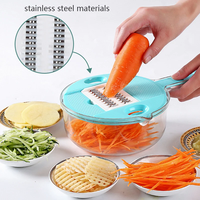 Household Portable Vegetable Fruit Cutter With Handle Multifunctional Potato Grater Set For Kitchen Gadgets Accesorios Cocina