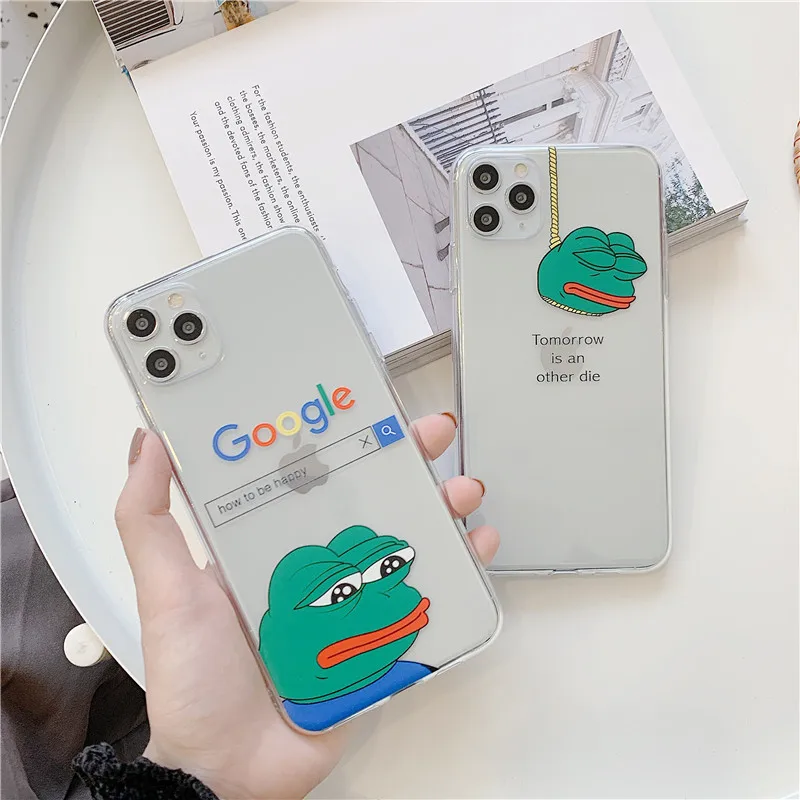 Смешной Sad Frog pepe meme ТПУ Мягкий Прозрачный чехол для телефона для iPhone 11 Pro MAX X XS MAX 7 7plus 8 8Plus XR задняя крышка