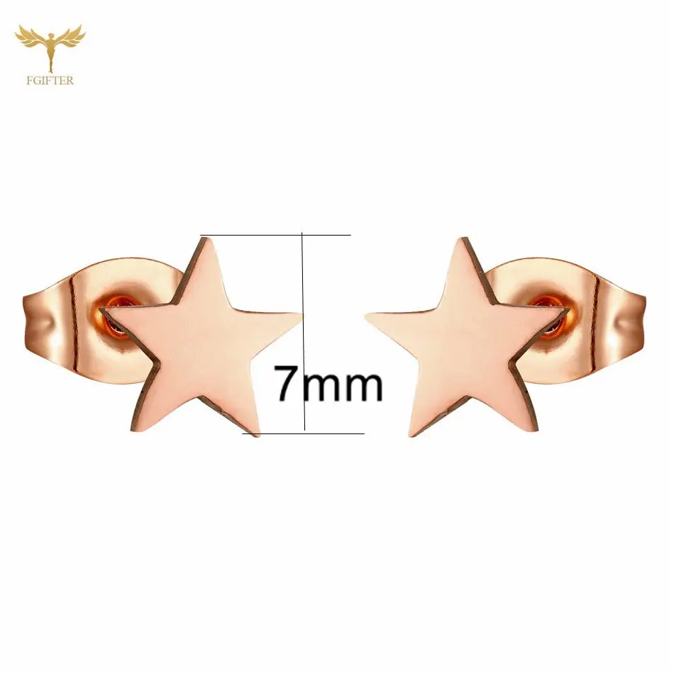 12 Pairs Pack Rainbow Colorful Star Earrings Wholesale Stainless Steel Jewelry Minimalist Geometric Ear Piercing Studs Accessory 6