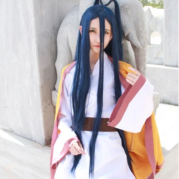 

Chinese Hanfu Cartoon Movie Early Eastern Moon Party Anime Cosplay Costume Fox Demon Party Blue Wig Men Women Tang Suit Cloak