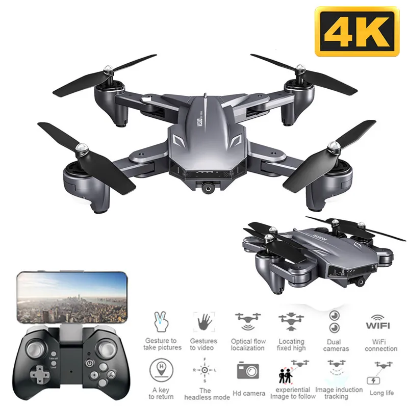 

Best Foldable Drone with Dual Camera 4K WiFi FPV Selfie Wide Angle Optical Flow Positioning RC Quadcopter Helicopter Toys