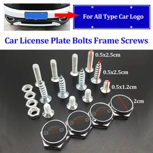1 компл. Автомобильный логотип значок держатель номерного знака винты болты значок эмблема логотип колпачки аксессуары для всех автомобилей Стайлинг