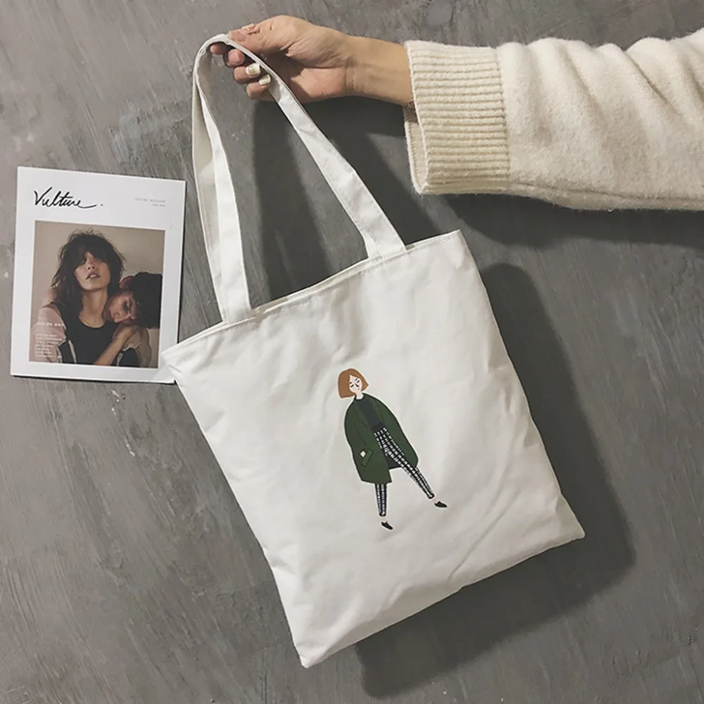 Женская сумка для покупок, женская сумка на одно плечо, эко-сумка, повседневный складной холст рюкзак с фотоизображением, Женская Холщовая