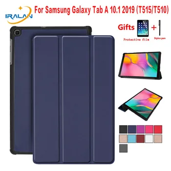 

Ultra Slim Flip Stand Magnetic Smart Case For Samsung Galaxy Tab A 10.1 2019 SM-T510 SM-T515 T510 T515 Tablet Cover+Film+Stylus