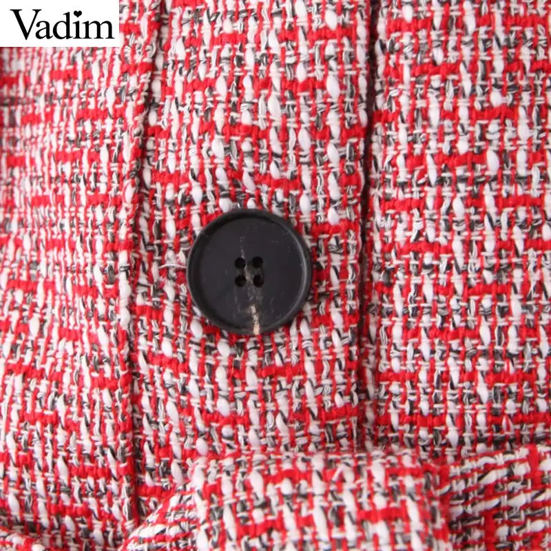 Женское элегантное платье vadim твидовый пиджак галстук-бабочка пояса карманы с длинным рукавом однобортные пальто женская верхняя одежда шикарные топы CA603