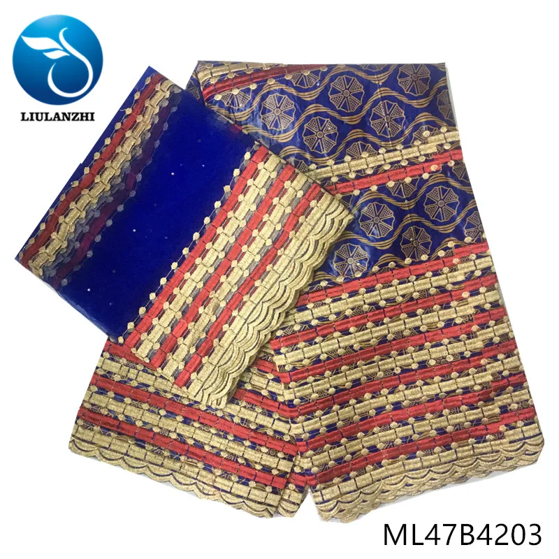 LIULANZHI african lace fabrics Cotton riche brocade fabric for dress New arrival nigerian bazin lace embroidery fabric ML47B42