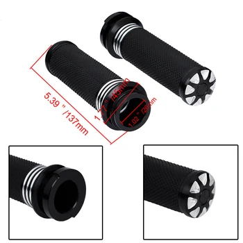 

2 Pcs 137mm/5.39" Motorcycle Handlebar Grips Electronic Throttle Handle Grip For Harley Touring Road King Street Glide FLHX