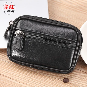 

Genuine Leather Men's Mini Belt Bags Clutch Casual Money Purse Real Cowhide Cigarette Pouch Male Waist Fanny Packs Bum Hip Bags