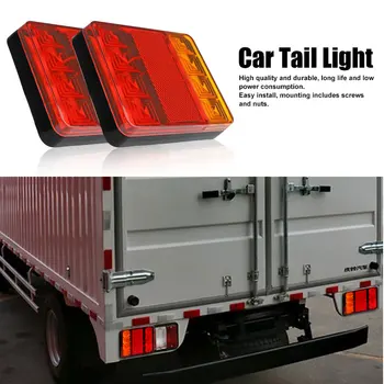 

Hot 2pcs Waterproof 8 LED Tail Light Rear Lamps Pair Boat Trailer 12V Rear Parts for Trailer Truck Reverse Indicator for Caravan