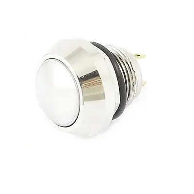 

Silver Tone SPST ON/OFF Momentary Push Button Switch 12mm Threaded Dia AC250V 3A