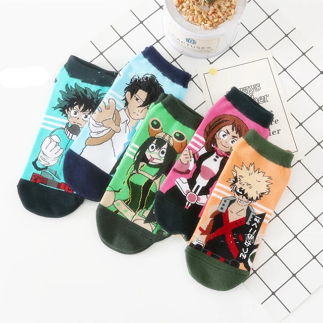 Cotton Socks Men My Hero Academia Winter funny Women Personality anime Socks Froppy Midoriya Izuku Socks Male socken A-5pair