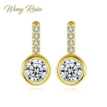 

Wong Rain 100% 925 Sterling Silver Created Moissanite Gemstone Earrings Ear Studs Wedding Fine Jewelry Wholesale Drop Shipping