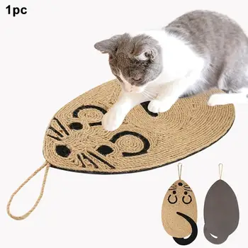 

Cat Wall Hanging Lounge Anti Scratch Cat Scratching Mat Floor Sisal Furniture Protection Mouse Shaped Training InteractionToy