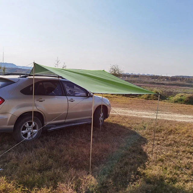 Autó Csomagtartó Kemping Sátor Ponyvás Napsütés Vízálló Hordozható Oldalán Napellenző Tetőtéri Nap Menedék Árnyékos Lombkorona Kültéri Utazási Túrázás - Image 2