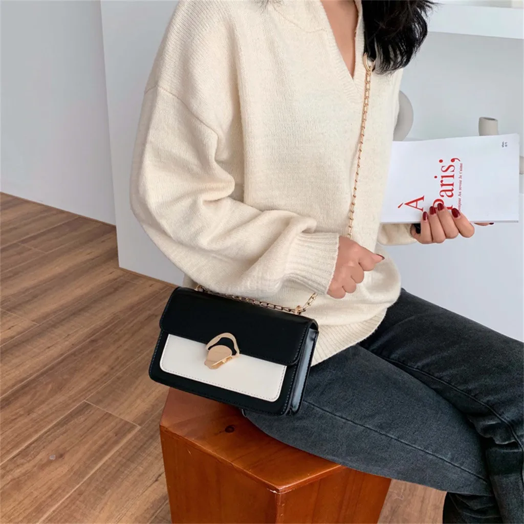 

British Fashion Simple Small Square bag Women's Designer Handbag 2019 High-quality PU leather Chain Shoulder bags bolsa