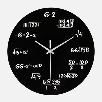 

Pointer Simple Gift Acrylic Math Equation Home Decor Wall Clock Silent Round Modern Bedroom Office For Kids Rooms