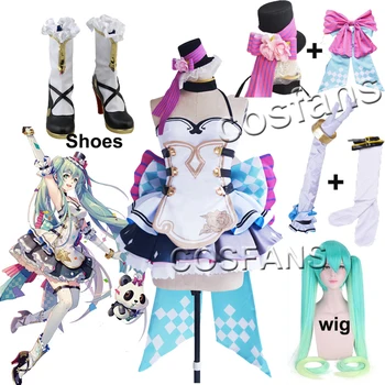 

Hot VOCALOID/V Hatsune Miku with you Shanghai concert poster dress cosplay costume female showdress Carnival Anime outfit wig