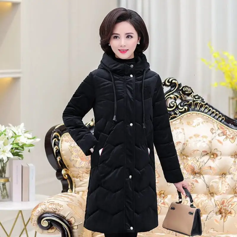 Большие размеры, 5XL, новинка, зимняя женская пуховая хлопковая куртка, пальто с хлопковой подкладкой для мамы, стеганая парка, Abrigos Mujer Invierno Z05