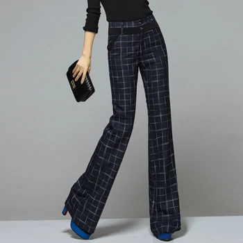 

thick warm plaid 2020 new autumn and winter snow wear plus size brand female women ladies girls wide leg pants clothes