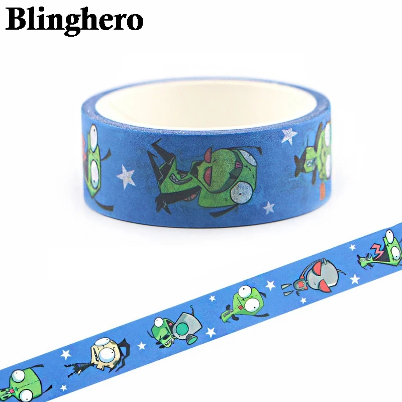

CA443 1.5cm x 5m Invader Zim Washi Tape Set Japanese Paper Masking Tape Tapes Stickers Decor Stationery Tape Scrapbooking